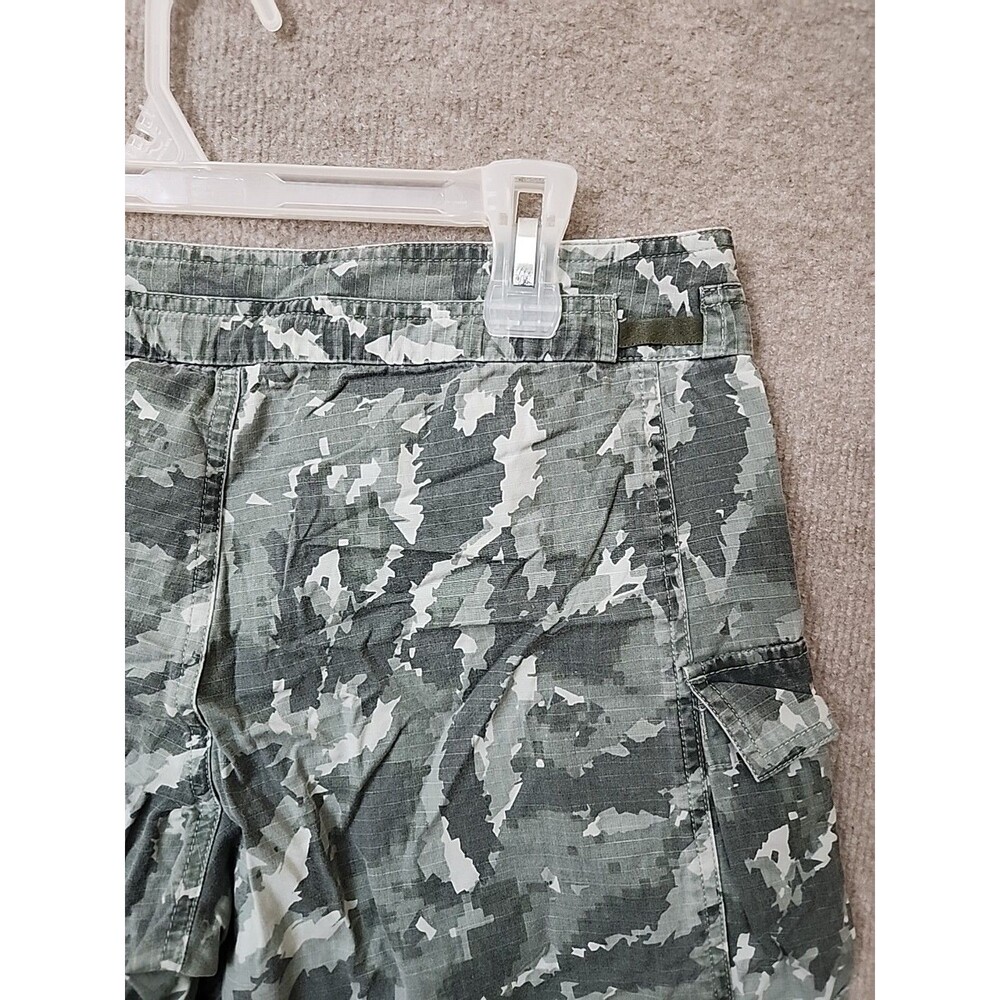Nike Cargo Capri Pants Womens M 8-10 Green Camo Ripstop Drawstring Snap Hem - Picture 7 of 10